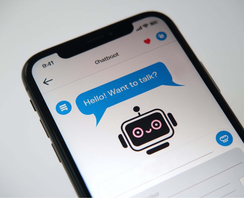 Экран телефона с сообщением от бота. Разработка ИИ для бизнеса